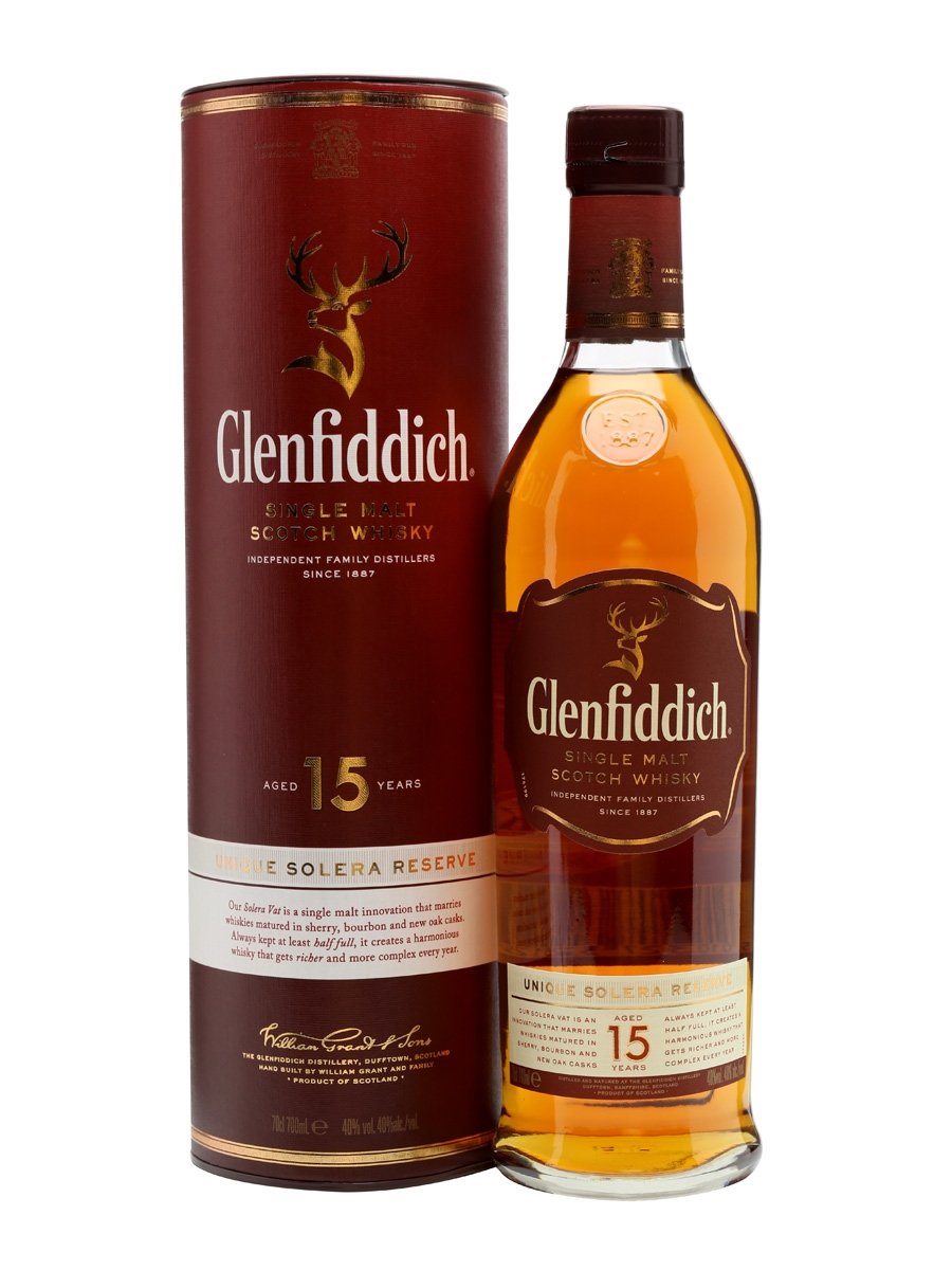 Whisky Glenfiddich v tube 15 yo 40% 0,7l