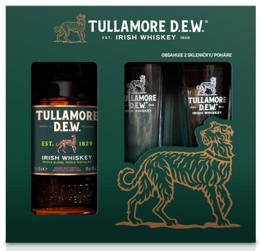 Whisky Tullamore Dew 40% 0,7L + 2x pohár
