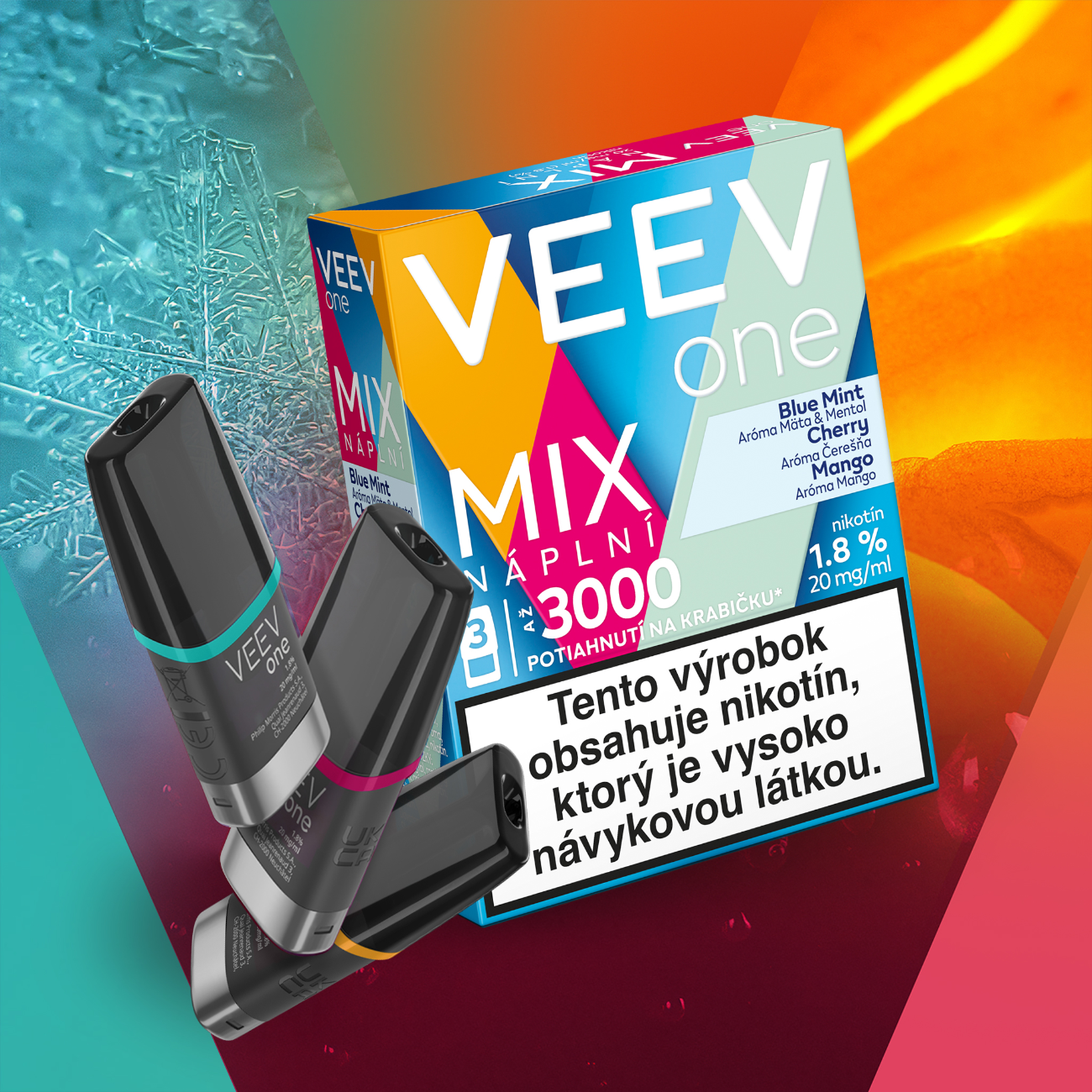 VEEV ONE NÁPLNE BLUE MINT CHERRY MANGO (krabička)